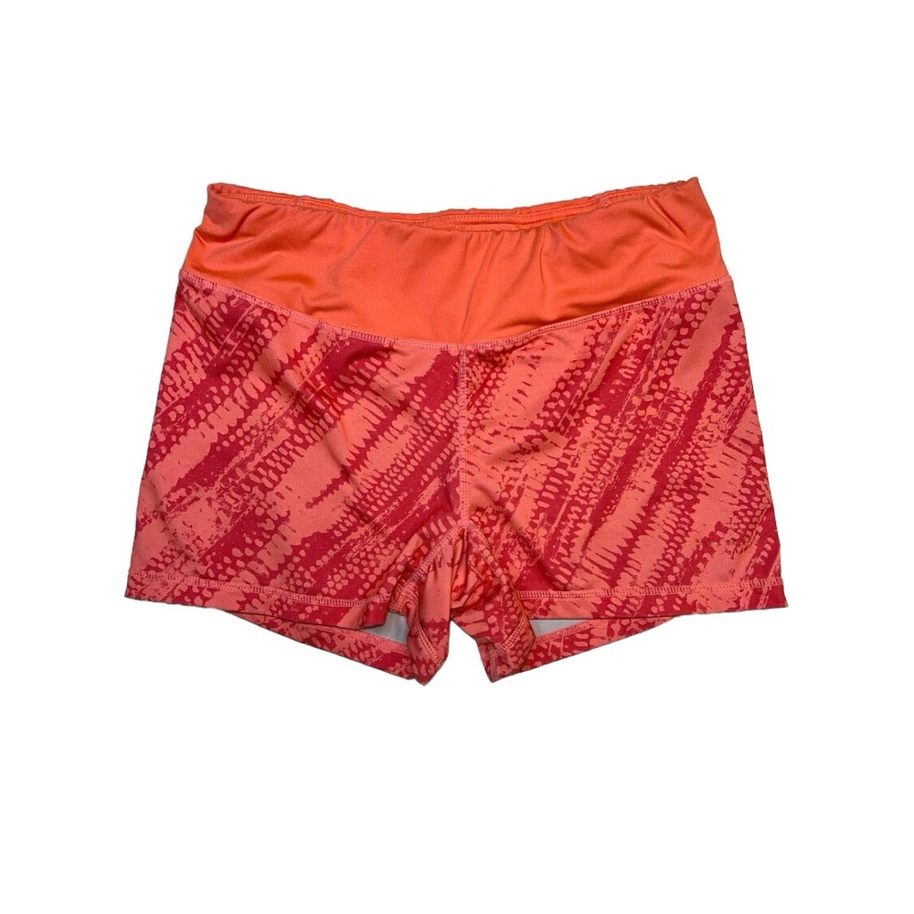 Womens Workout Shorts Hind Size Small Orange Lined Spandex